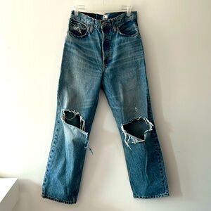 RE/DONE Cropped Low Slung Jeans. Size 26